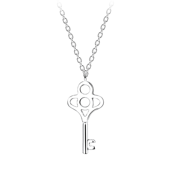 Silver Key Necklace - 10719