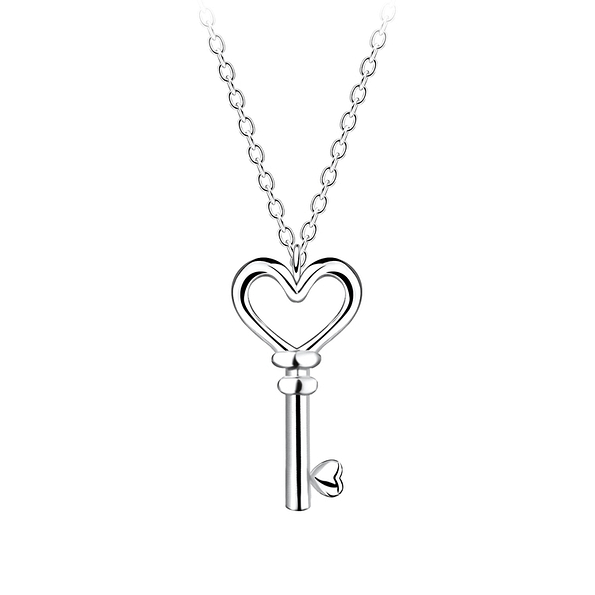 Silver Key Necklace - 10728