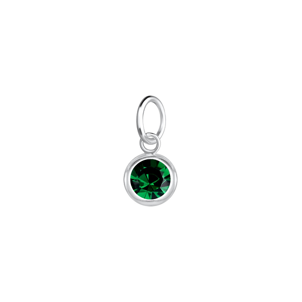 5mm Round Crystal Silver Pendant - 10652