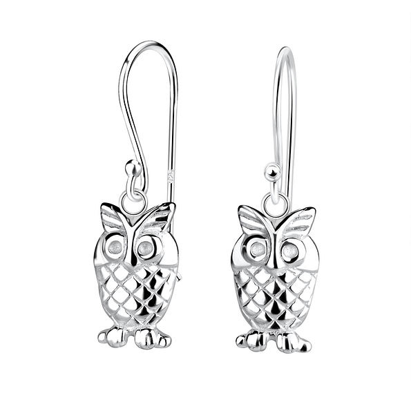 Silver Owl Earrings - 11752