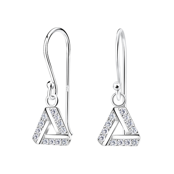 Silver Triangle Earrings - 11761