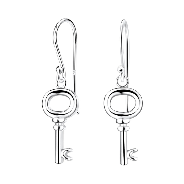 Silver Key Earrings - 11649