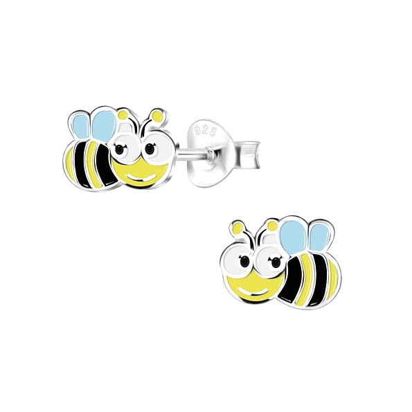 Silver Bee Stud Earrings - 11292