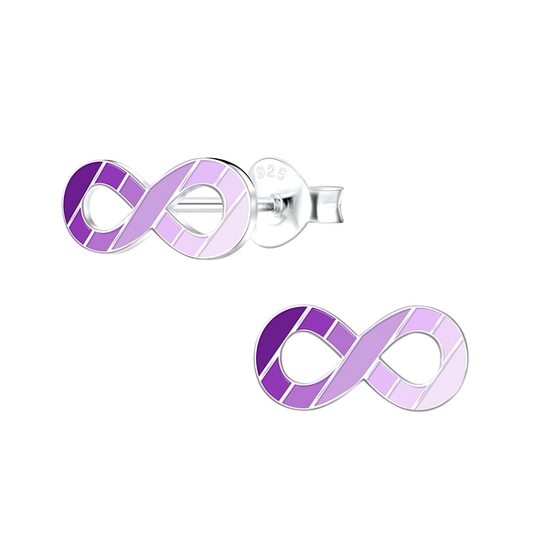Silver Infinity Stud Earrings - 10838