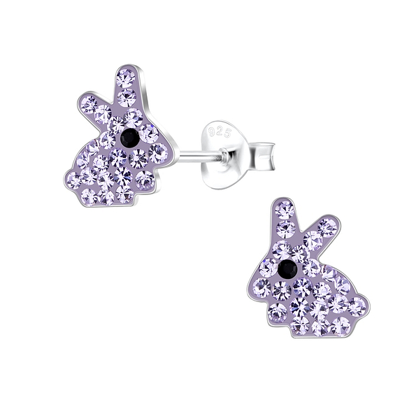 Silver Rabbit Stud Earrings - 10802