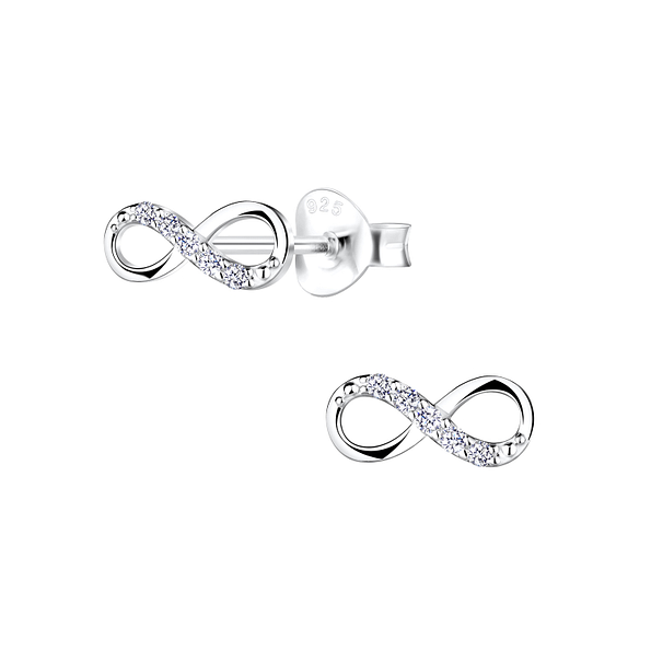 Silver Infinity Stud Earrings - 11525