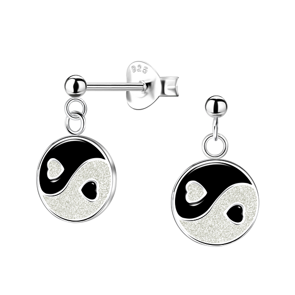 Silver Yin Yang Stud Earrings - 10820 Silver Yin Yang Stud Earrings - 10820