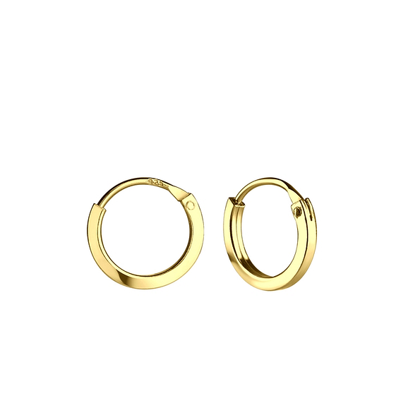 10mm Silver Square Tube Hoop Earrings - 11240
