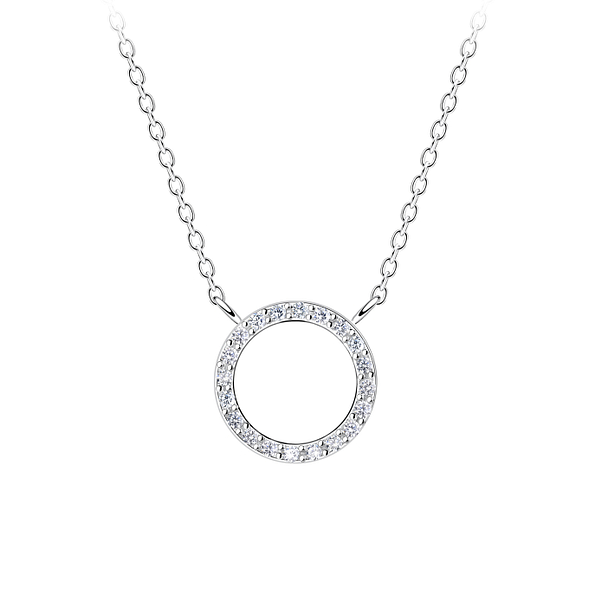 Silver Circle Necklace - 12717