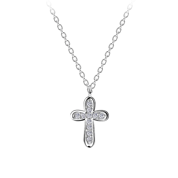 Silver Cross Necklace - 11361
