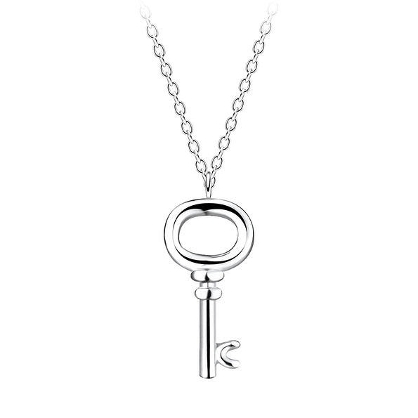 Silver Key Necklace - 11064
