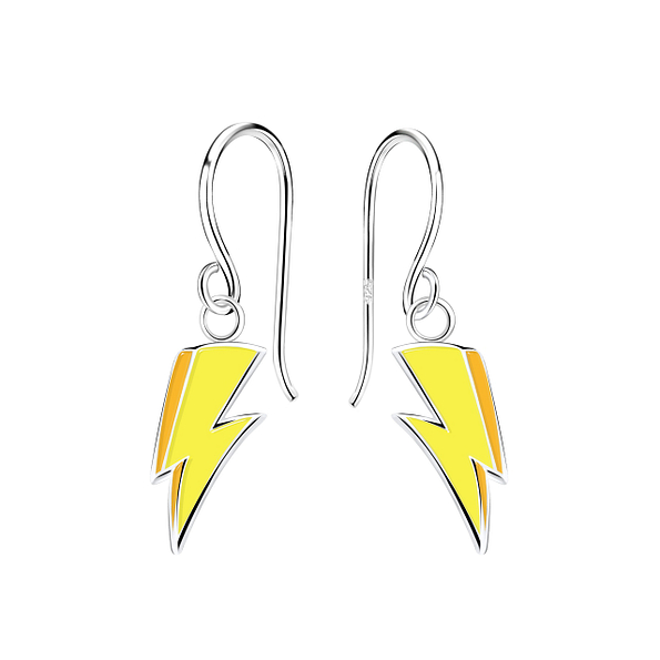 Silver Lightning Bolt Earrings - 12403