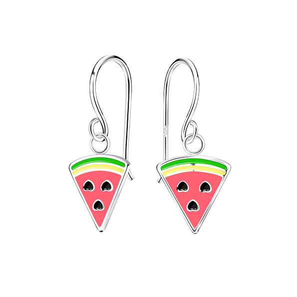 Silver Watermelon Earrings - 12286