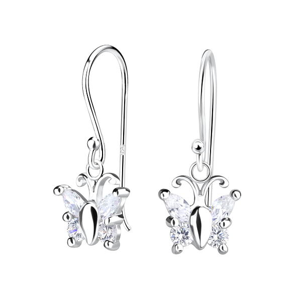 Silver Butterfly Earrings - 13061