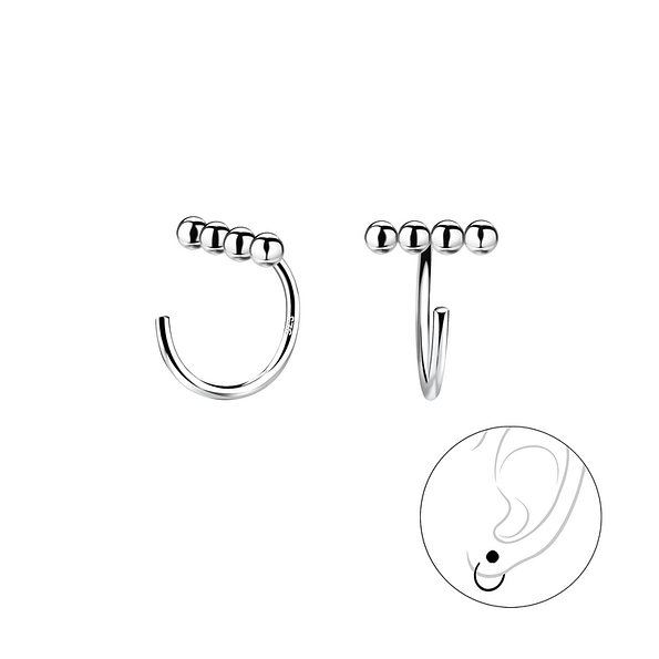 Silver Ear Huggers - 12804