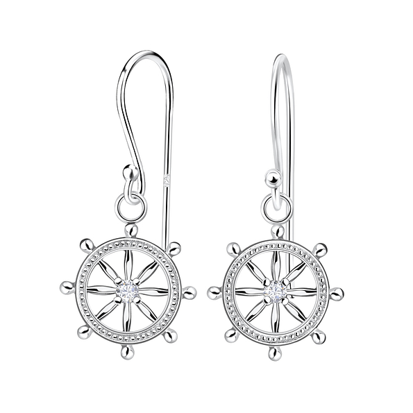 Silver Wheel Earrings - 11745