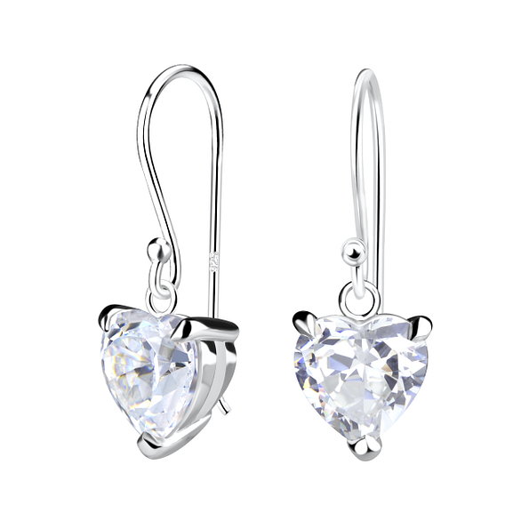 Silver Heart Earrings - 13057