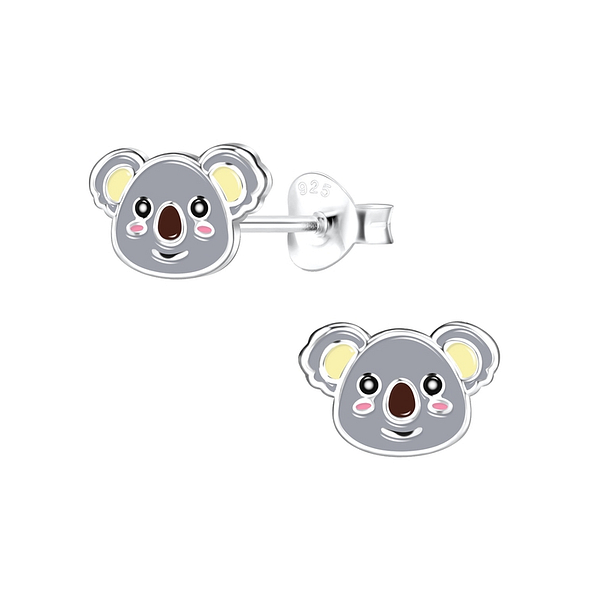 Silver Koala Stud Earrings - 13441
