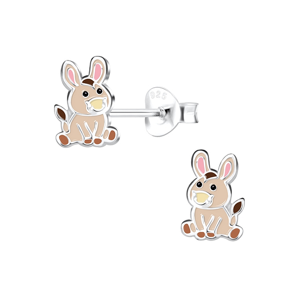 Silver Donkey Stud Earrings - 13515