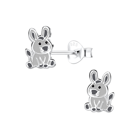 Silver Donkey Stud Earrings - 13516