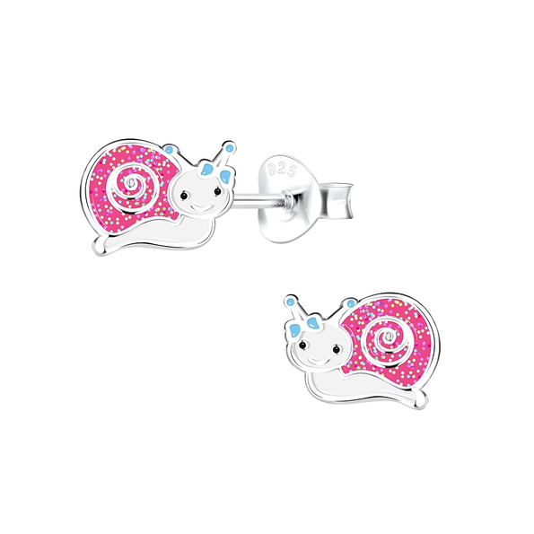 Silver Snail Stud Earrings - 12445