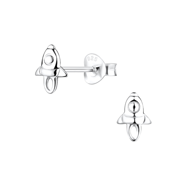 Silver Rocket Stud Earrings - 11931