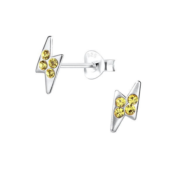 Silver Thunder Bolt Stud Earrings - 12620 Silver Thunder Bolt Stud Earrings - 12620