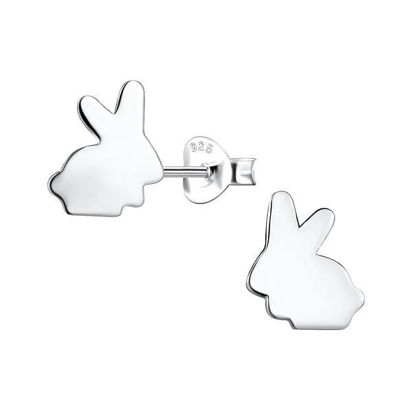 Silver Rabbit Stud Earrings - 13371 Silver Rabbit Stud Earrings - 13371