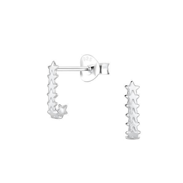 Silver Star Stud Earrings - 11922