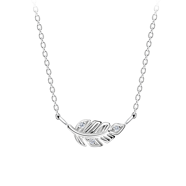 Silver Leaf Necklace - 12045