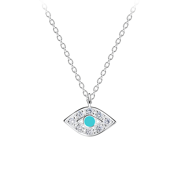 Silver Evil Eye Necklace - 12699