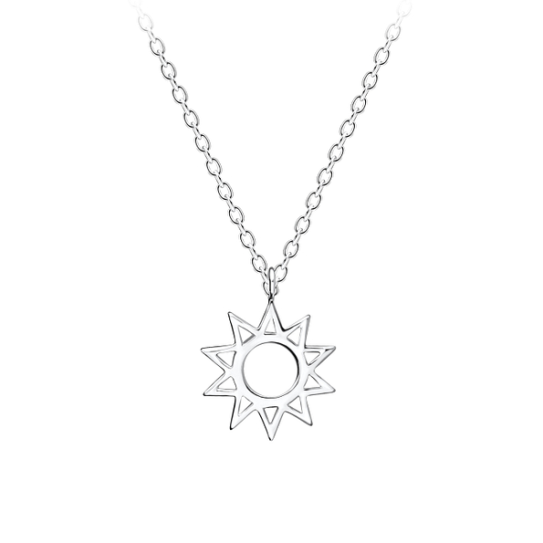 Silver Sun Necklace - 11360