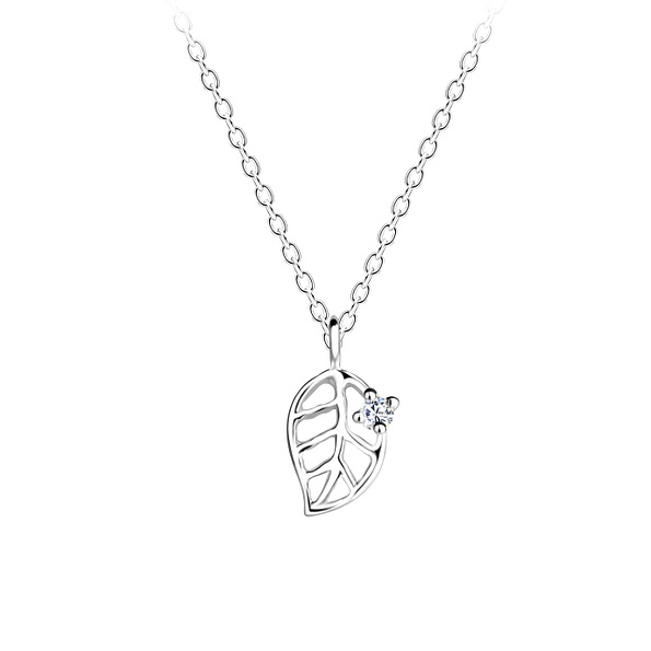 Silver Leaf Necklace - 12044