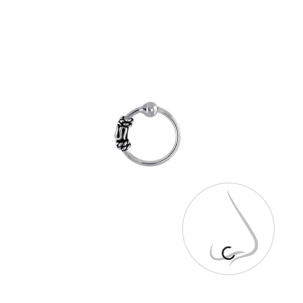 Silver Bali Ball Closure Ring - 3398