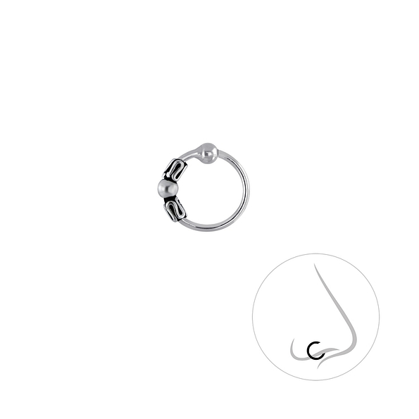 Silver Bali Ball Closure Ring - 3400