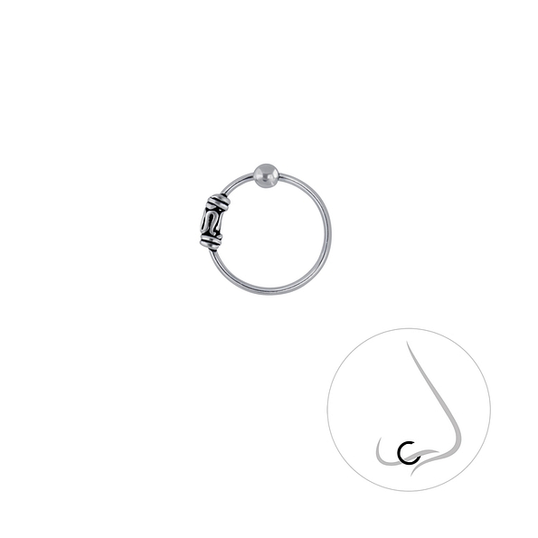 Silver Bali Ball Closure Ring - 3353