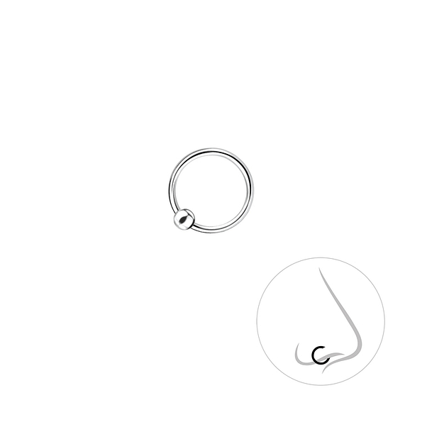 8mm Silver Ball Closure Ring - 3336 8mm Silver Ball Closure Ring - 3336