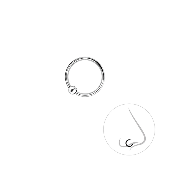 9mm Silver Ball Closure Ring - 8681 9mm Silver Ball Closure Ring - 8681