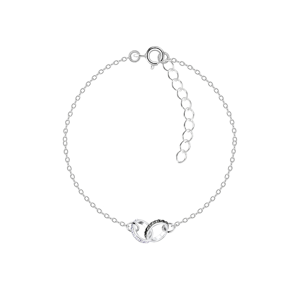 Silver Circle Crystal Bracelet - 14053