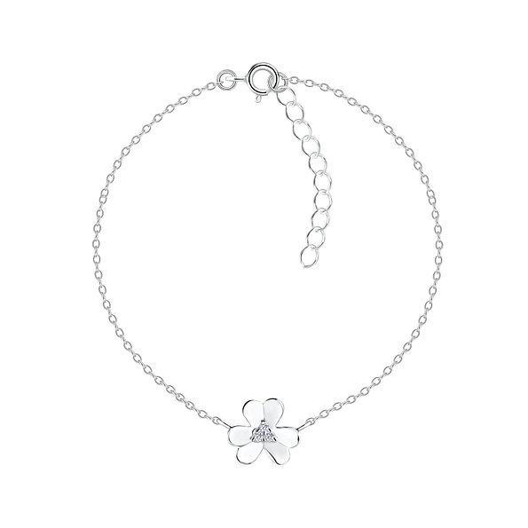 Silver Flower Bracelet - 14126