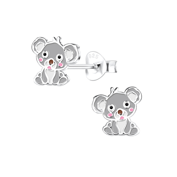 Silver Koala Stud Earrings - 12776