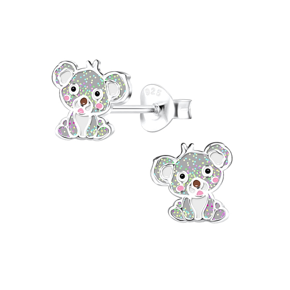 Silver Koala Stud Earrings - 13378