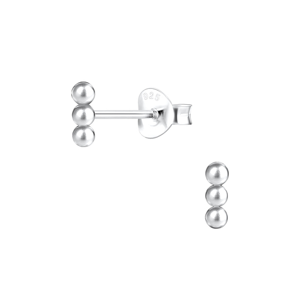 Silver Ball Stud Earrings - 10475