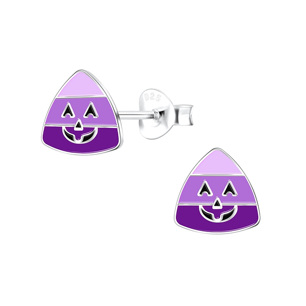 Silver Candy Corn Stud Earrings - 13885