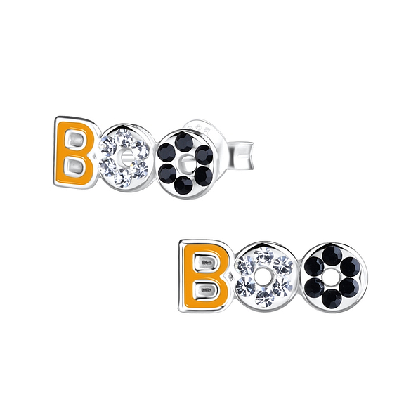 Silver BOO Stud Earrings - 13482
