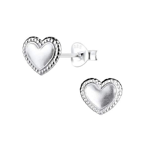 Silver Heart Stud Earrings - 14050 Silver Heart Stud Earrings - 14050