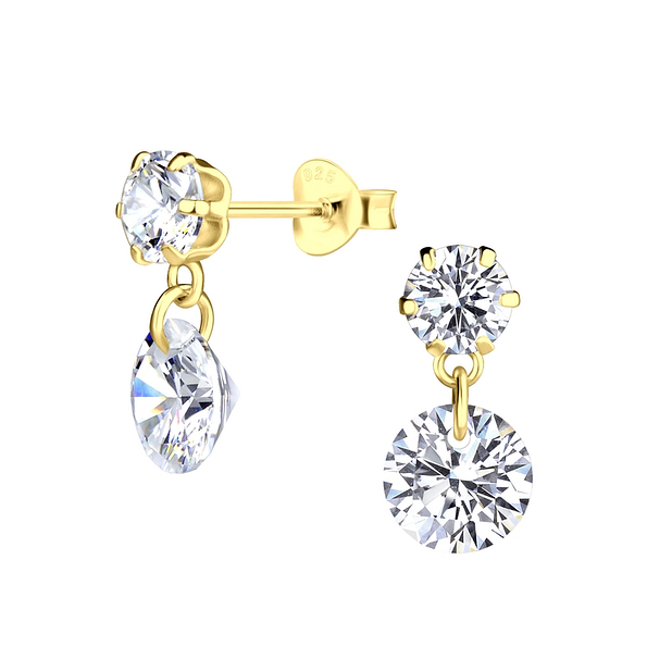 Silver Sparkling Stud Earrings - 13743