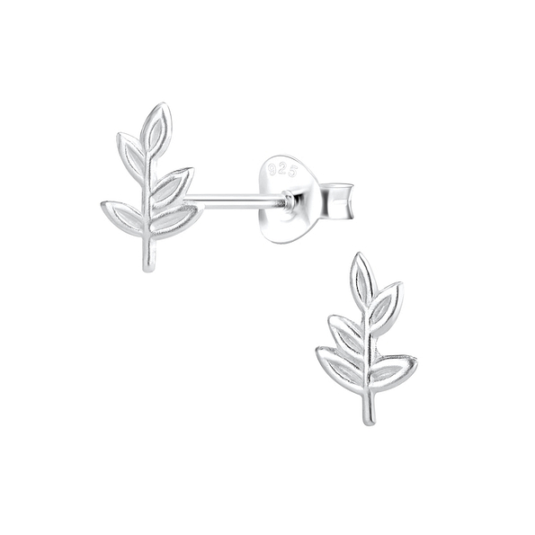 Silver Leaf Stud Earrings - Wholesale - 14058 Silver Leaf Stud Earrings - Wholesale - 14058