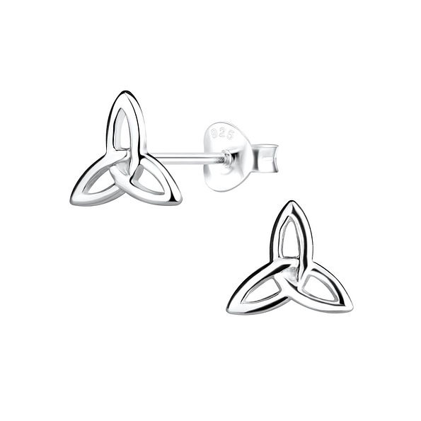 Silver Celtic Stud Earrings - 14068