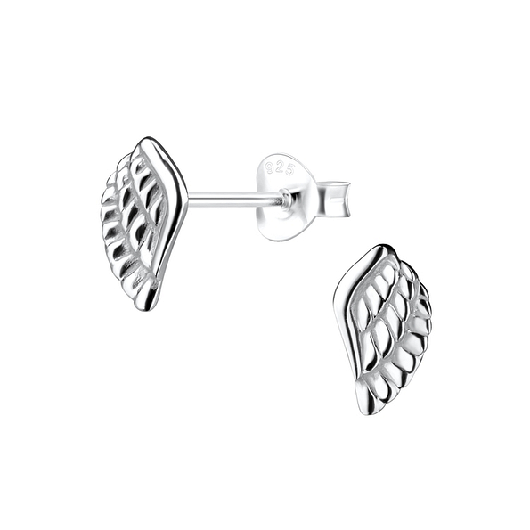 Silver Wing Stud Earrings - 14033